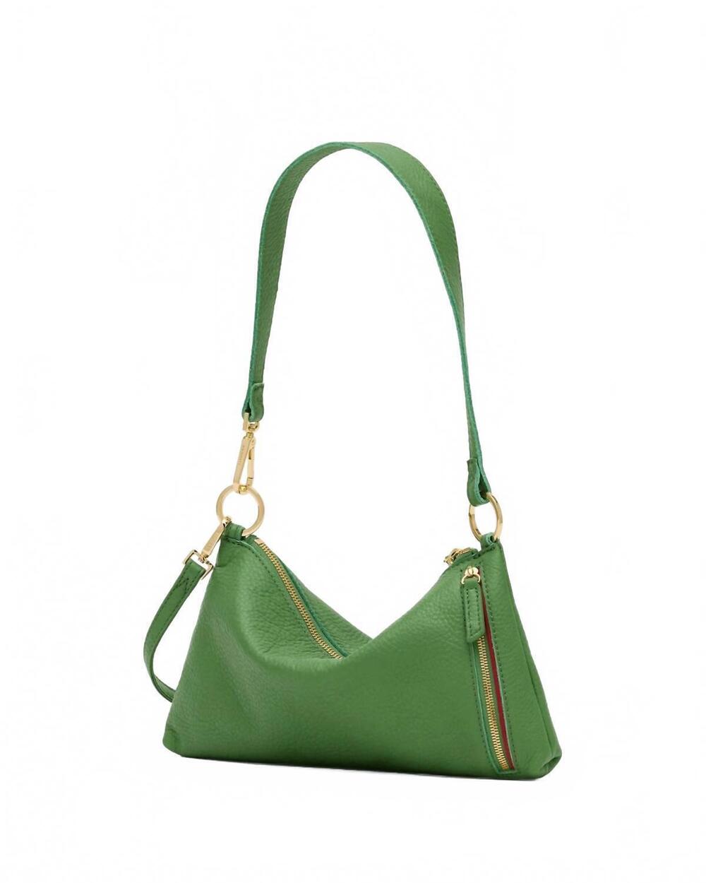 NEW HAMMITT women's kyle contrast trim studded shoulder bag in dill/gold - Picture 3 of 3